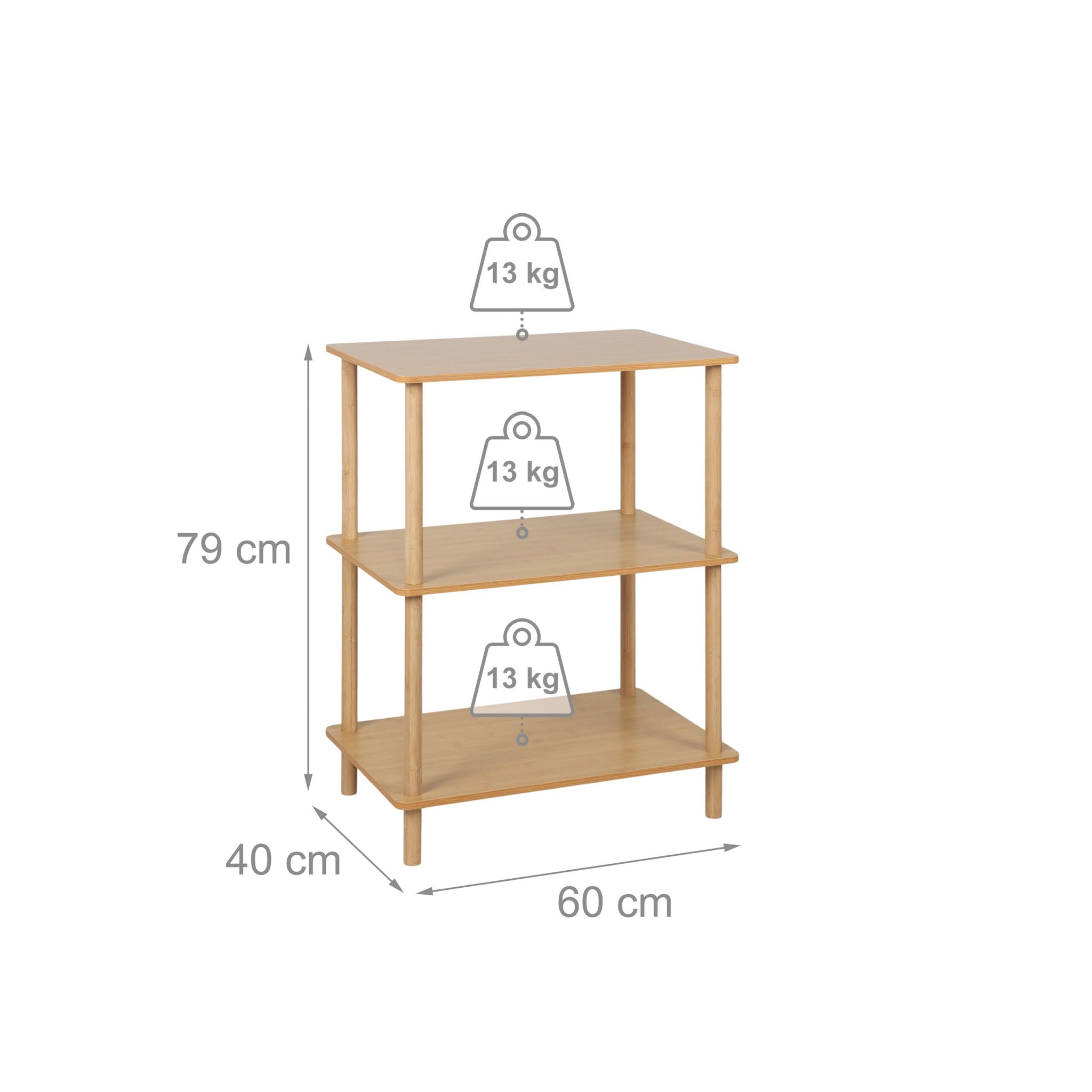 Standregal mit 3 Ebenen Beige-Hellbraun