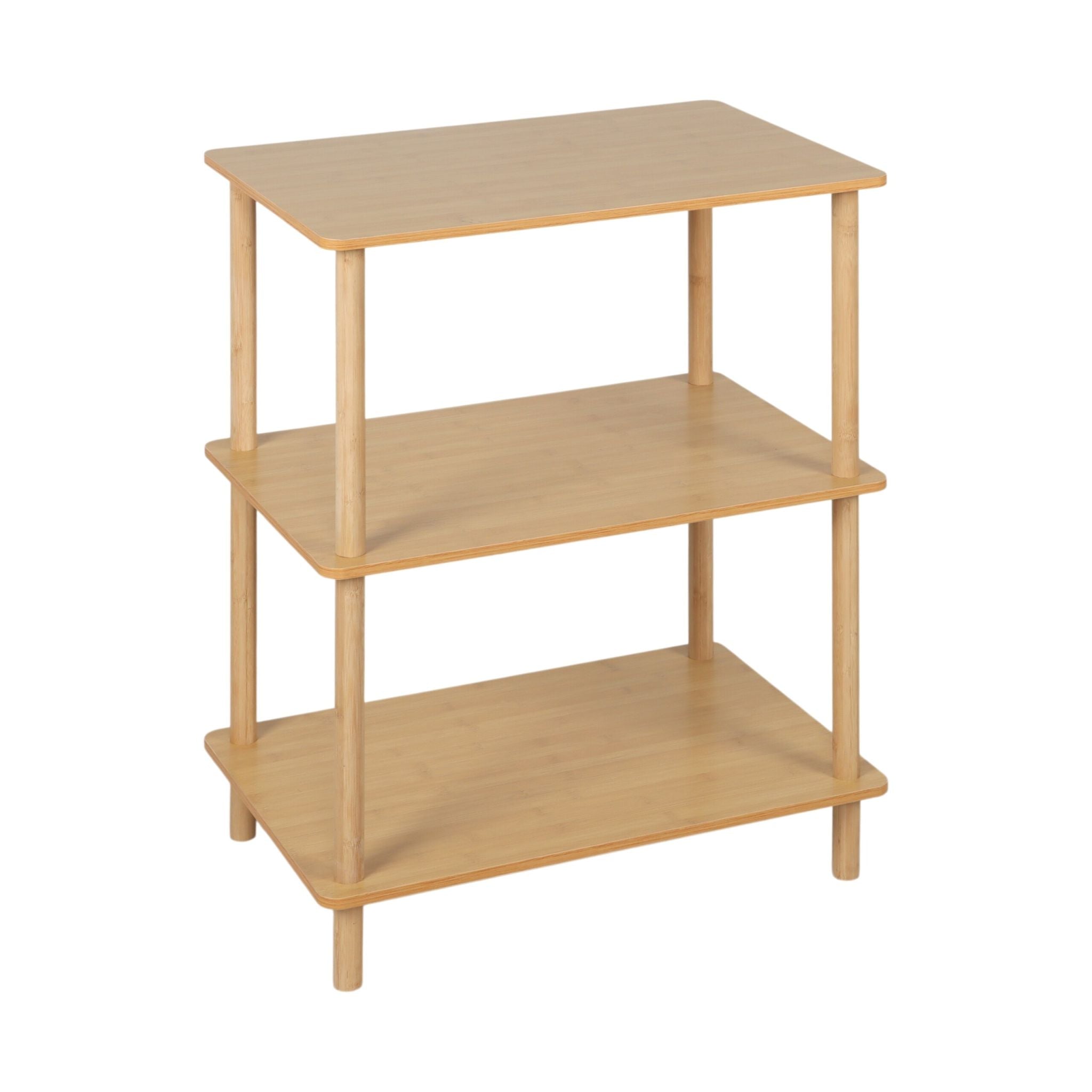 Standregal mit 3 Ebenen Beige-Hellbraun