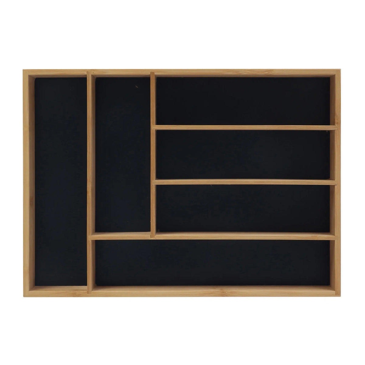 Besteckkasten Bambus Hellbraun-Schwarz von Relaxdays