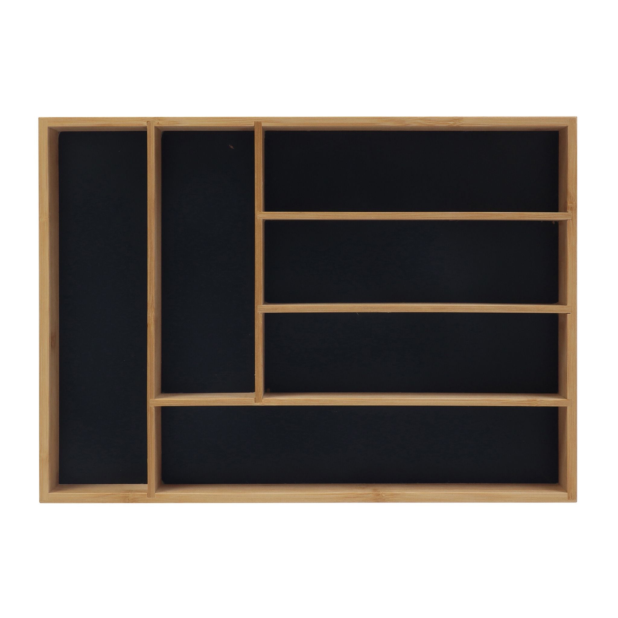Besteckkasten Bambus Hellbraun-Schwarz von Relaxdays