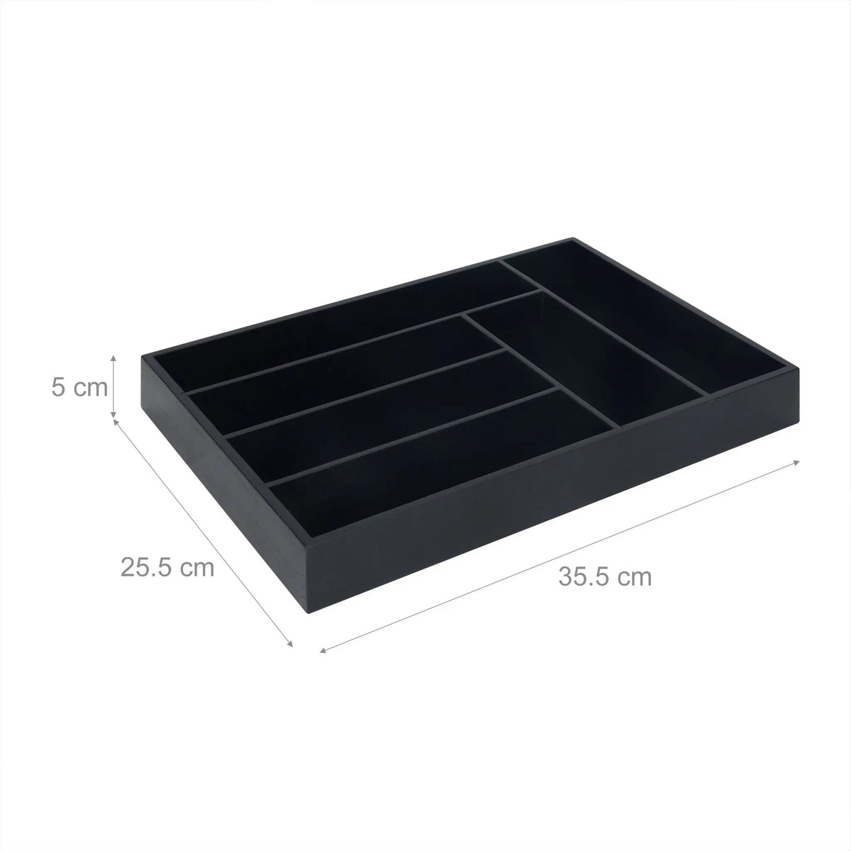 Besteckkasten Bambus Schwarz von Relaxdays