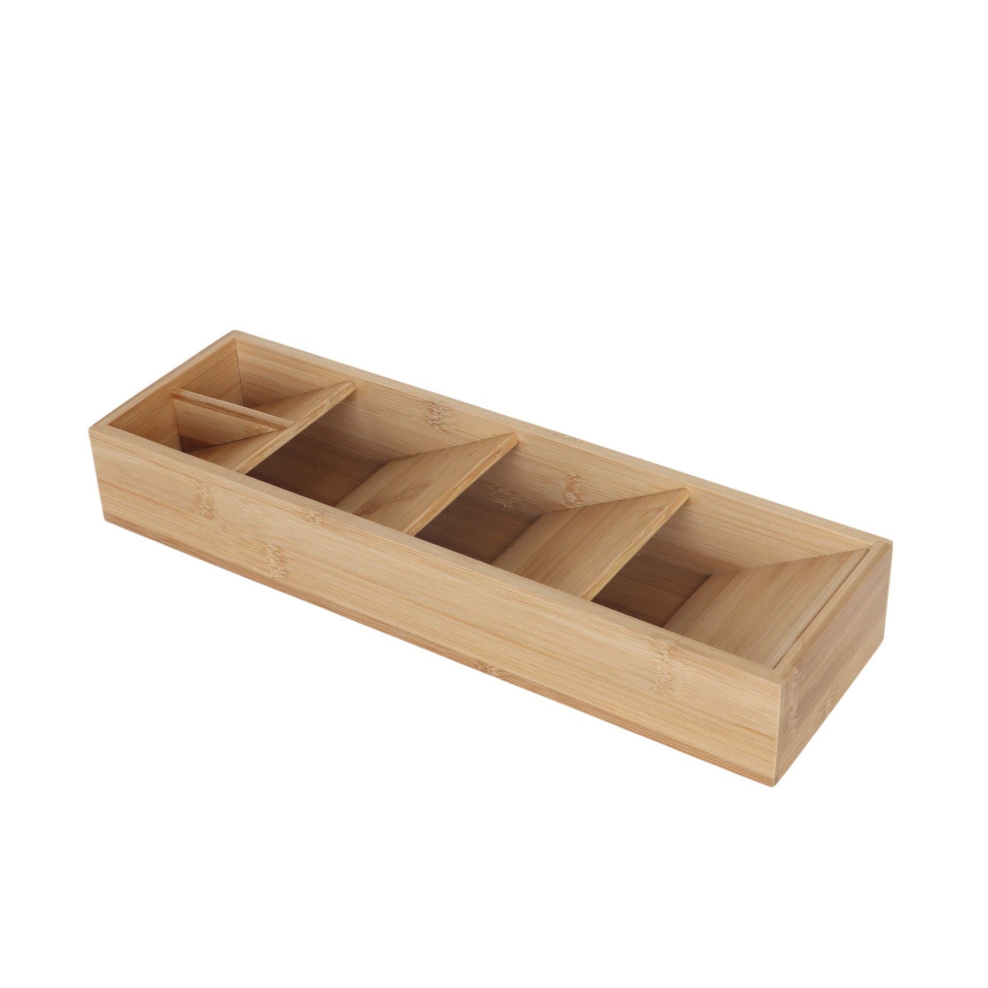 Besteck Organizer Bambus 5 Fächer Hellbraun von Relaxdays