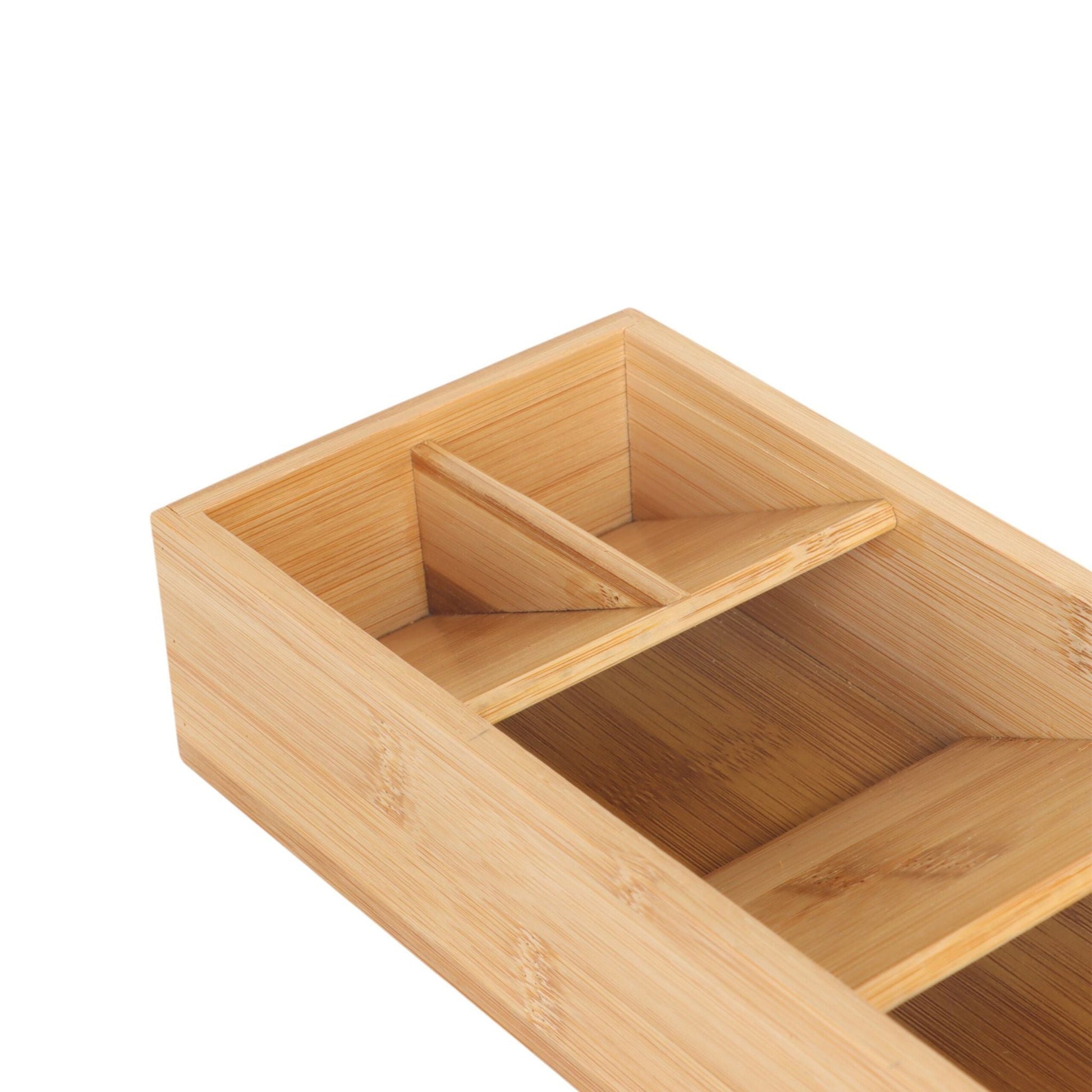 Besteck Organizer Bambus 5 Fächer Hellbraun von Relaxdays