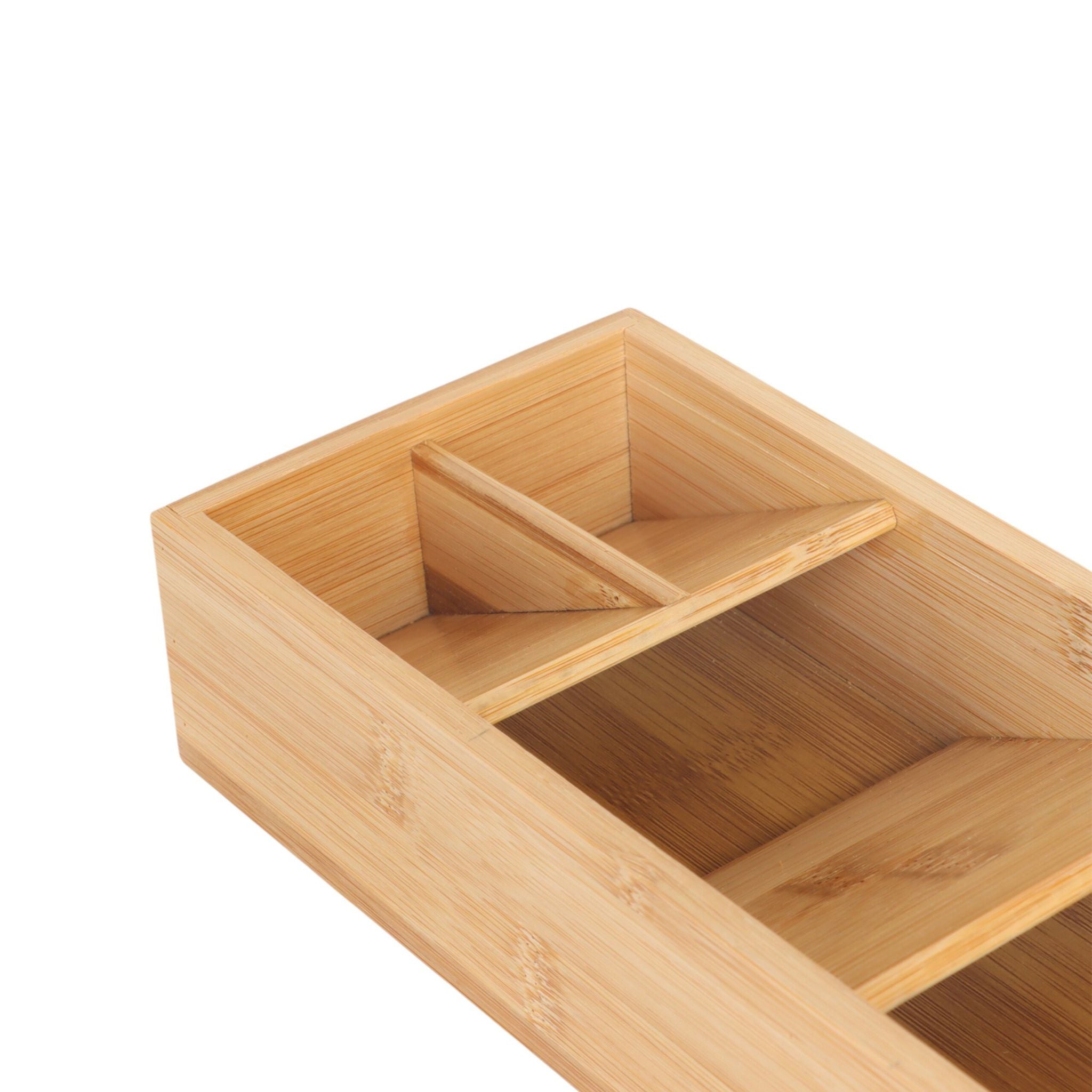 Besteck Organizer Bambus 5 Fächer Hellbraun von Relaxdays