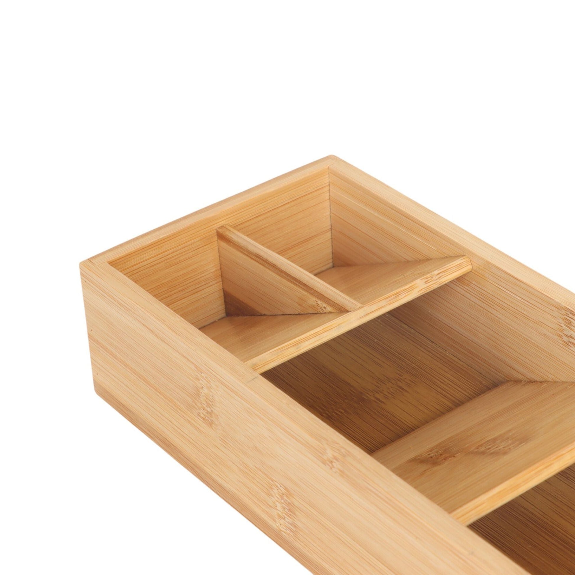 Besteck Organizer Bambus 5 Fächer Hellbraun von Relaxdays
