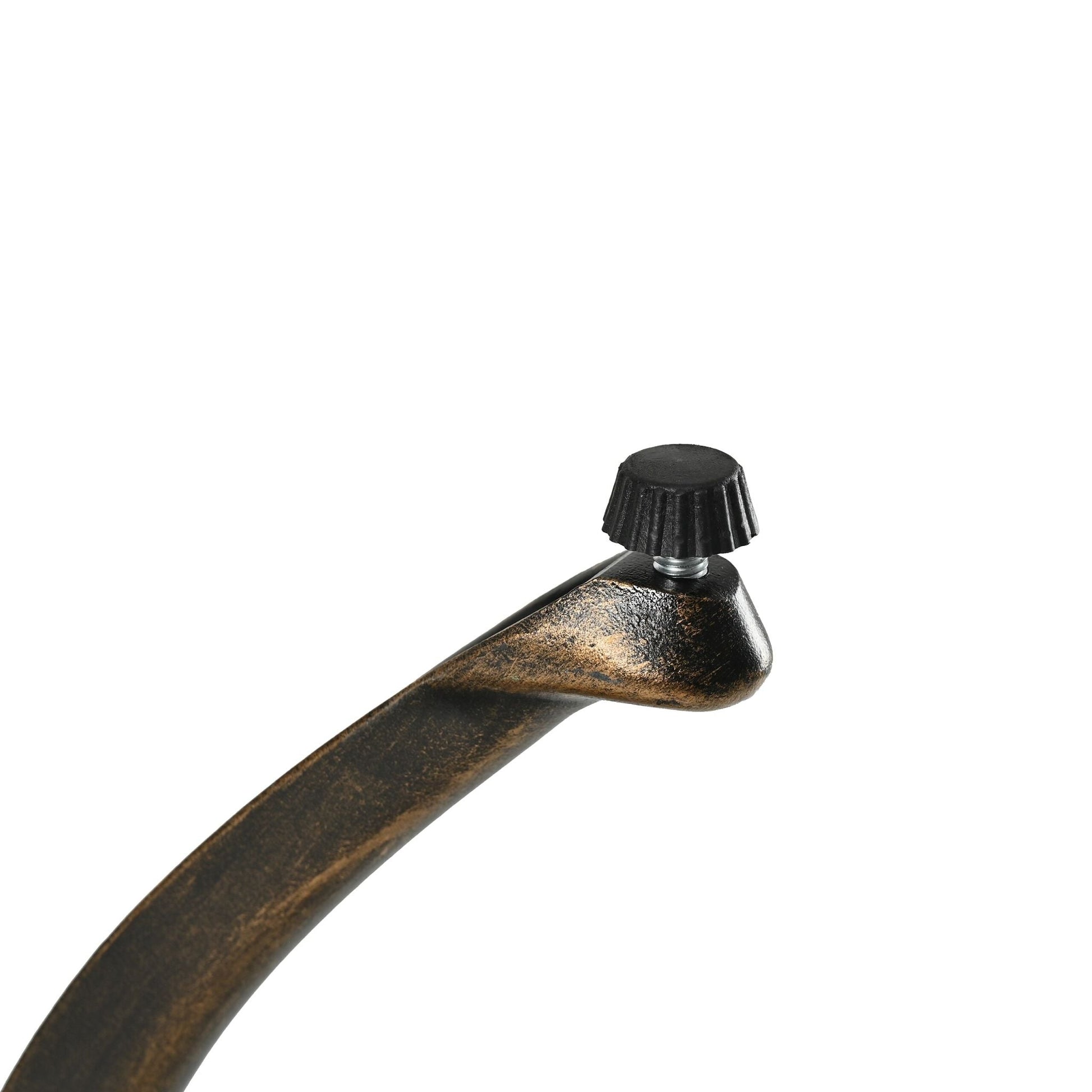Runder Gartentisch mit Schirmloch Gold-Schwarz von Relaxdays