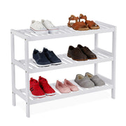 Schuhregal Bambus Weiss von Relaxdays