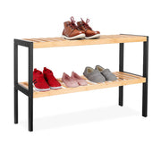 Schuhregal Bambus Hellbraun-Schwarz von Relaxdays
