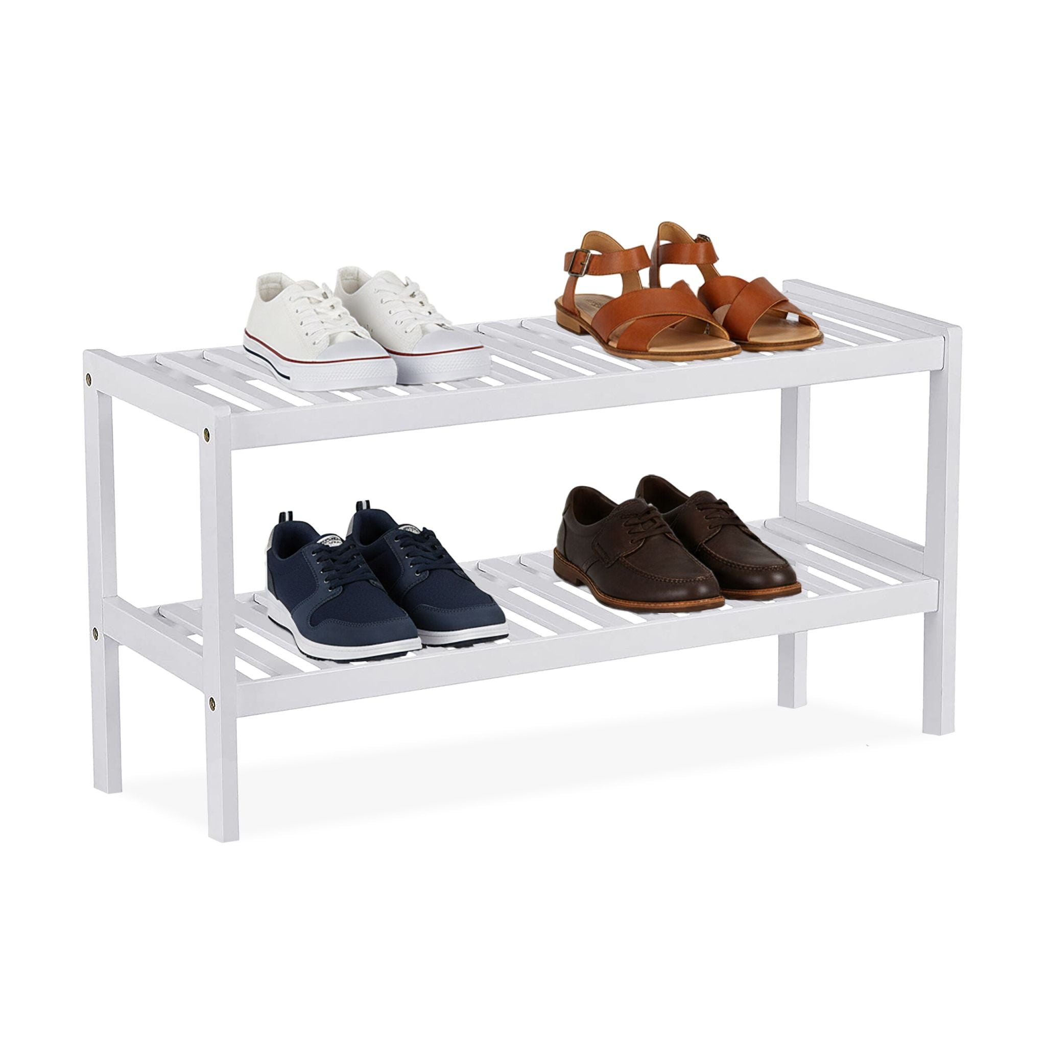 Schuhregal Bambus Weiss von Relaxdays