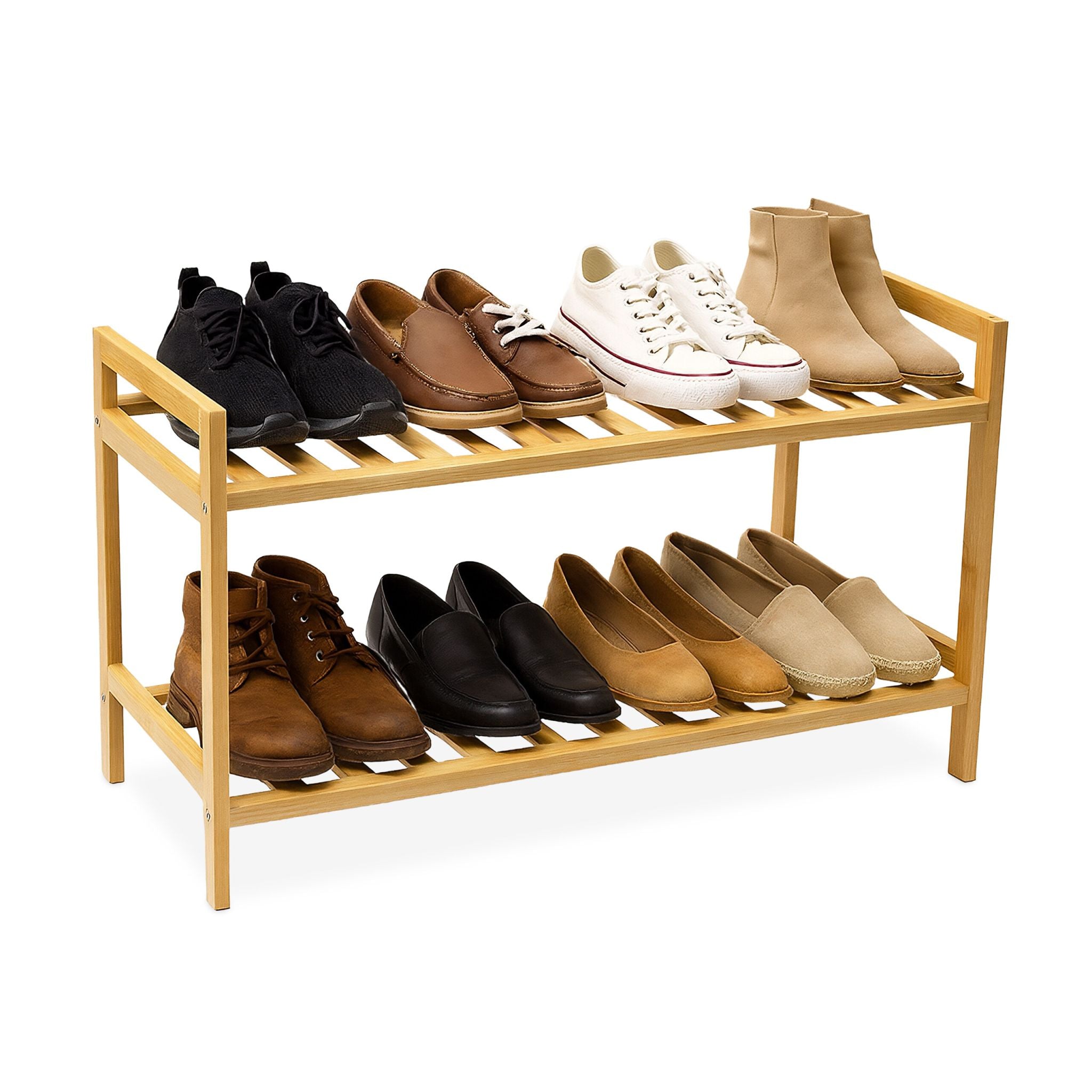 Stapelbares Schuhregal Bambus Hellbraun von Relaxdays