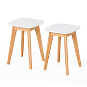 Esszimmerhocker 2er-Set Weiss-Hellbraun von Relaxdays