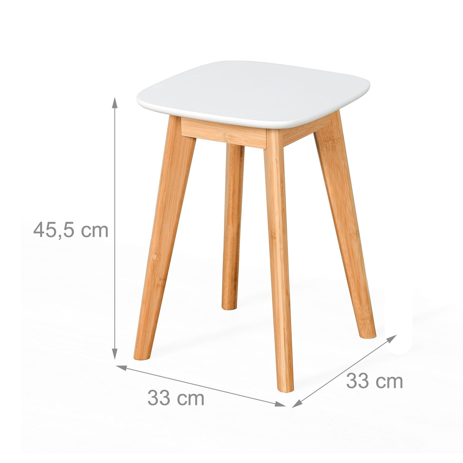 Esszimmerhocker 2er-Set Weiss-Hellbraun von Relaxdays