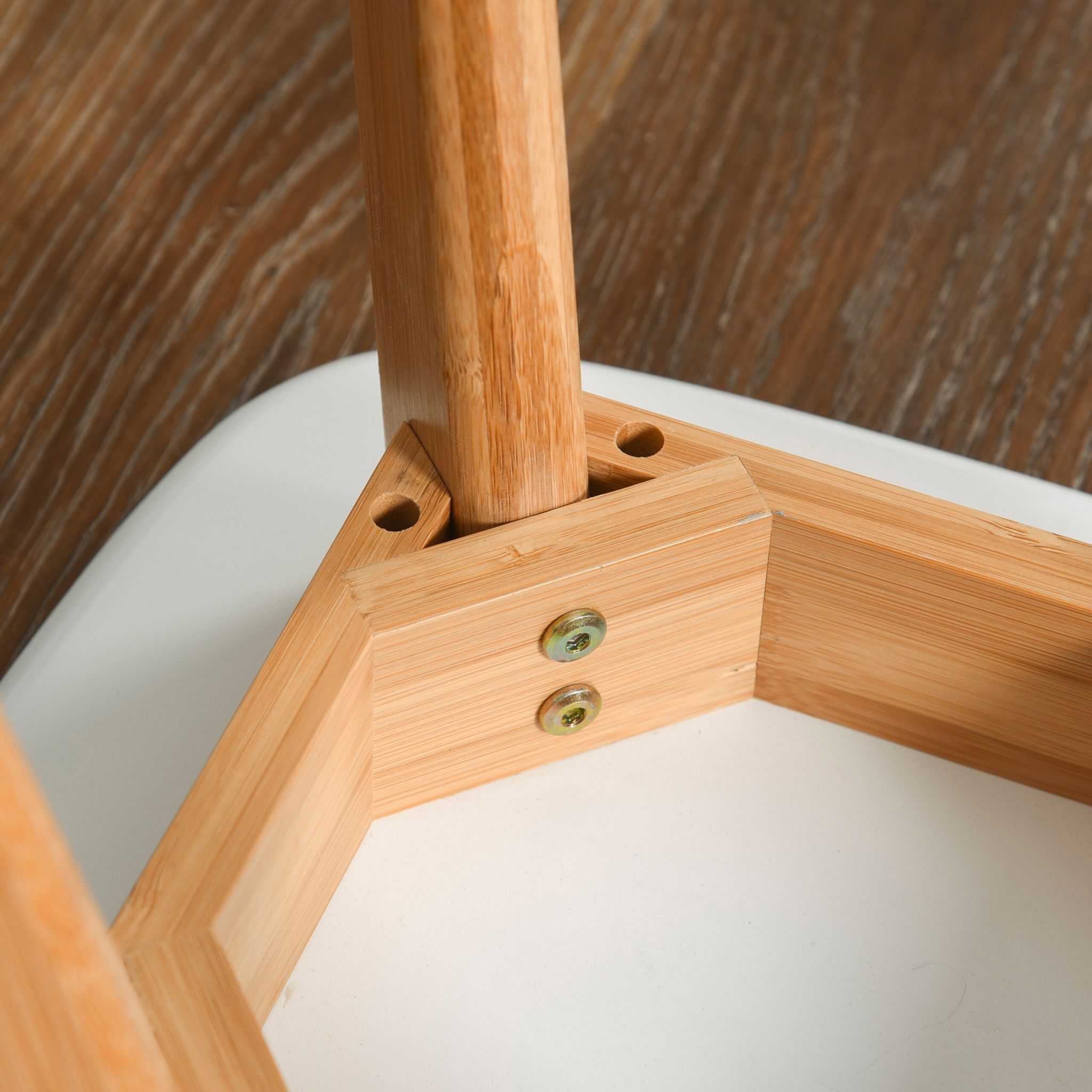 Esszimmerhocker 2er-Set Weiss-Hellbraun von Relaxdays