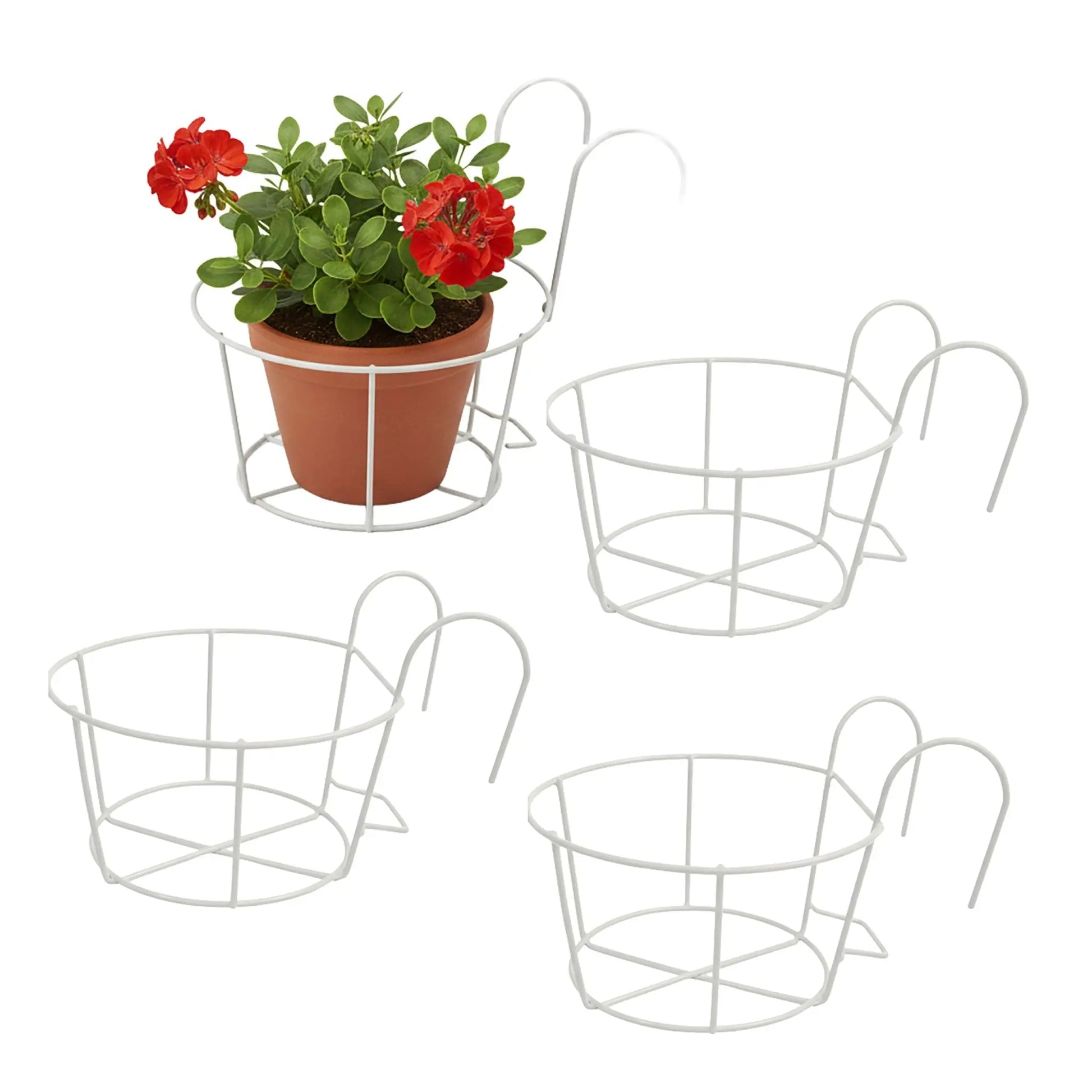 Hängeblumentöpfe 4er-Set Weiss von Relaxdays