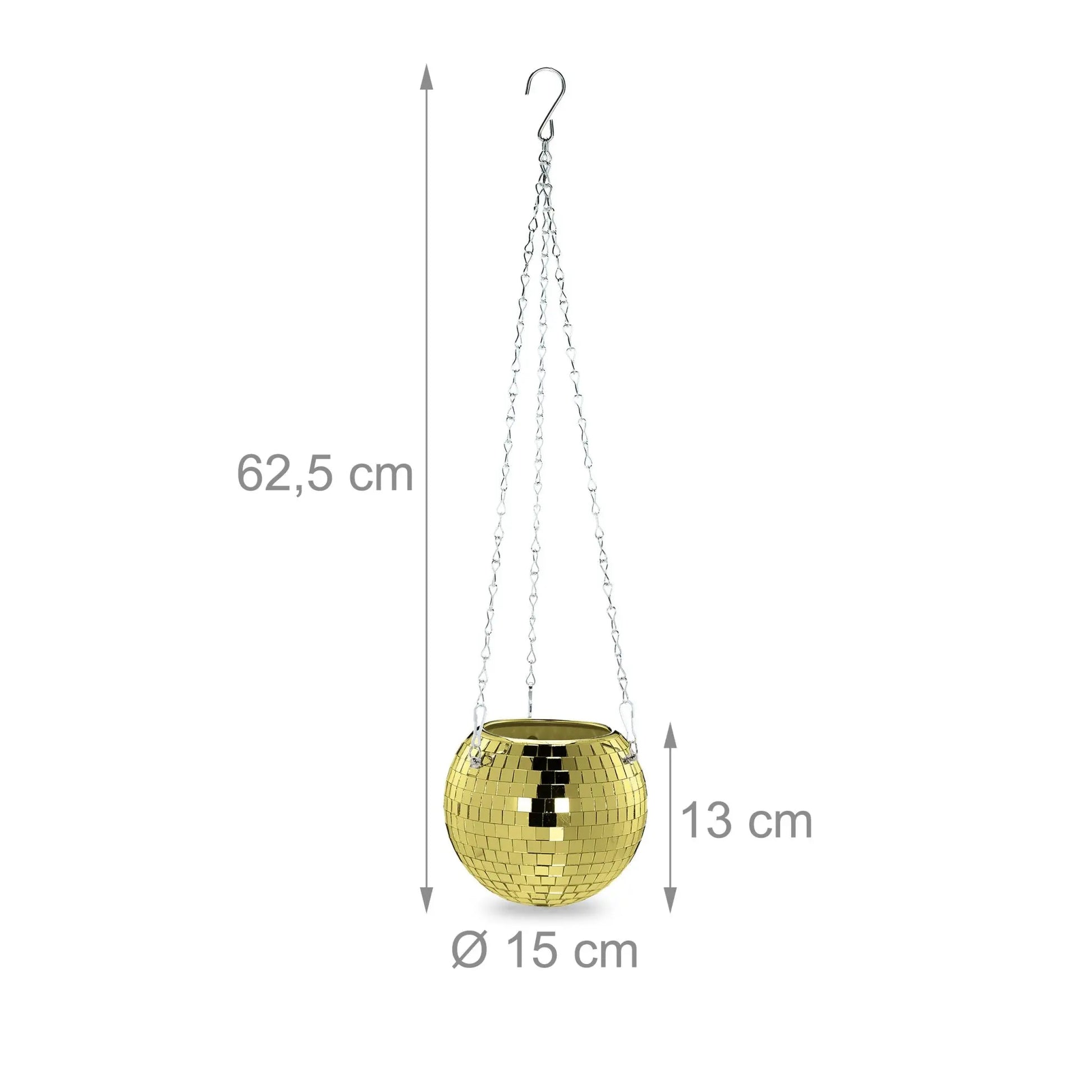 Discokugel Pflanzentopf in Gold Gold-Silber von Relaxdays