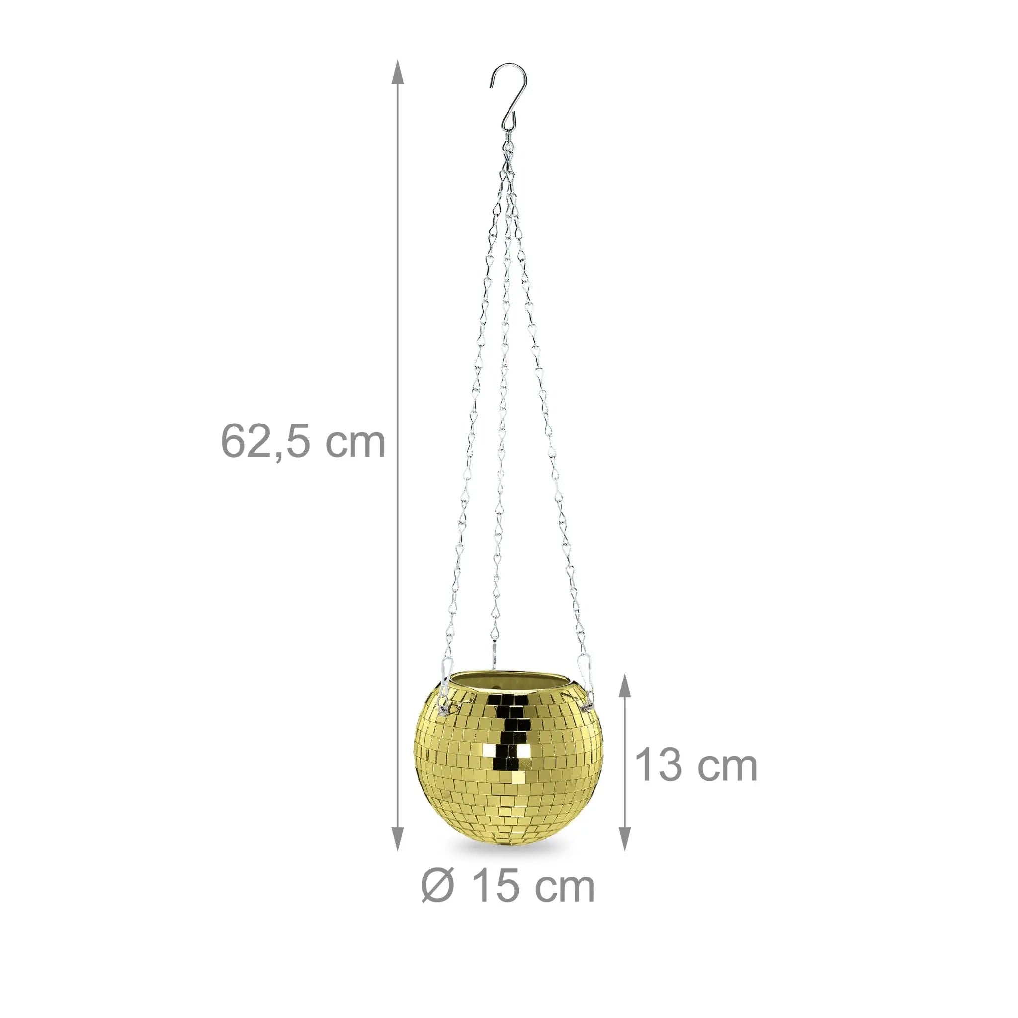 Discokugel Pflanzentopf in Gold Gold-Silber von Relaxdays