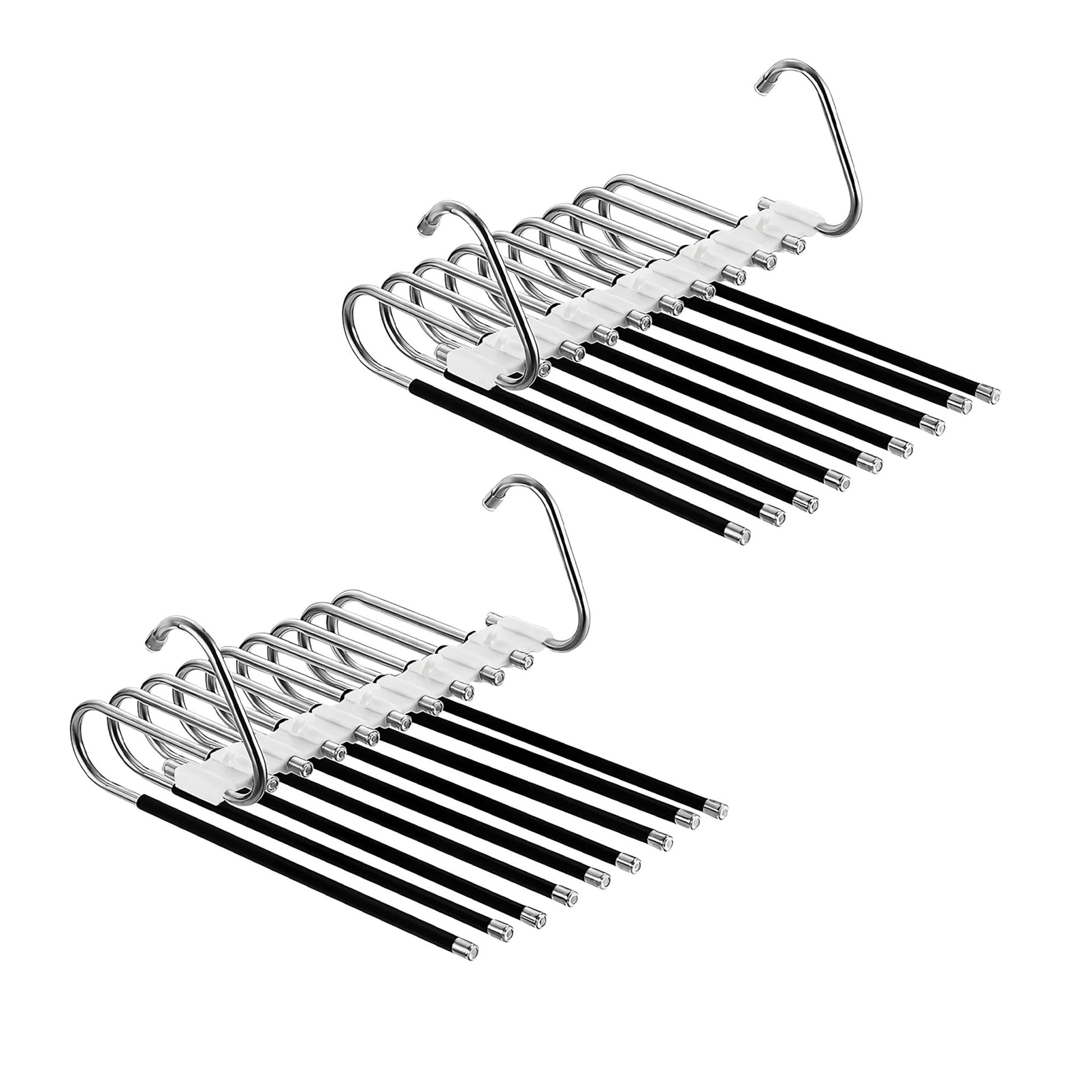 Mehrfach Hosenbügel 2er-Set Schwarz-Silber von Relaxdays