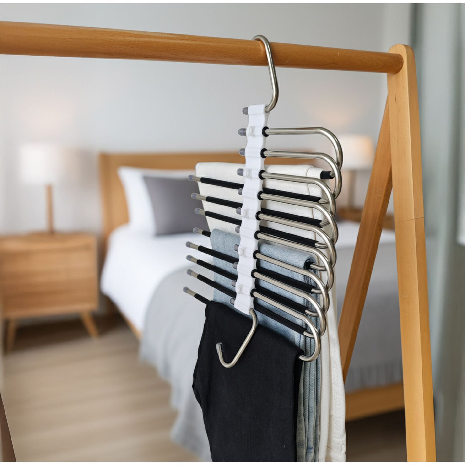 Mehrfach Hosenbügel 2er-Set Schwarz-Silber von Relaxdays