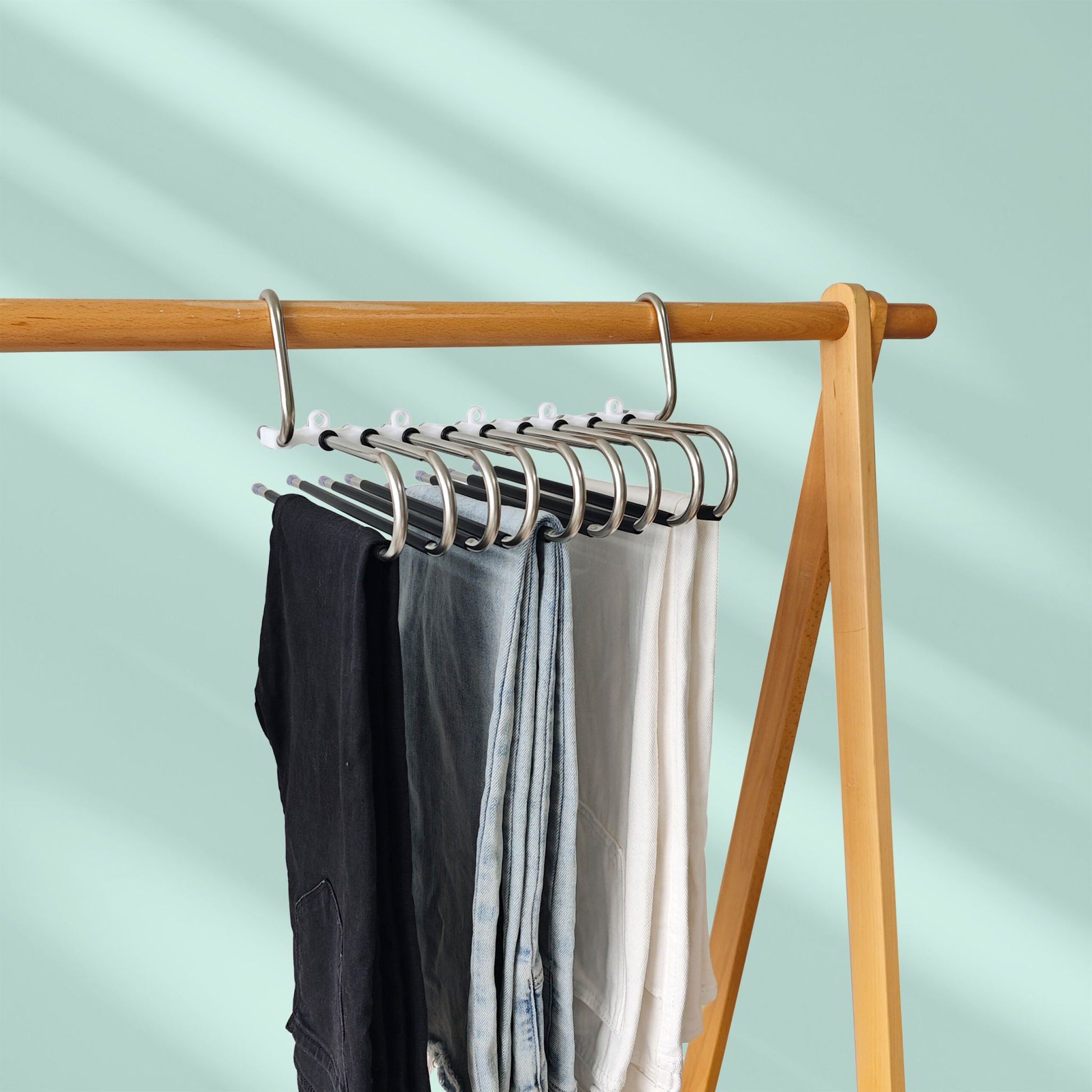 Mehrfach Hosenbügel 2er-Set Schwarz-Silber von Relaxdays