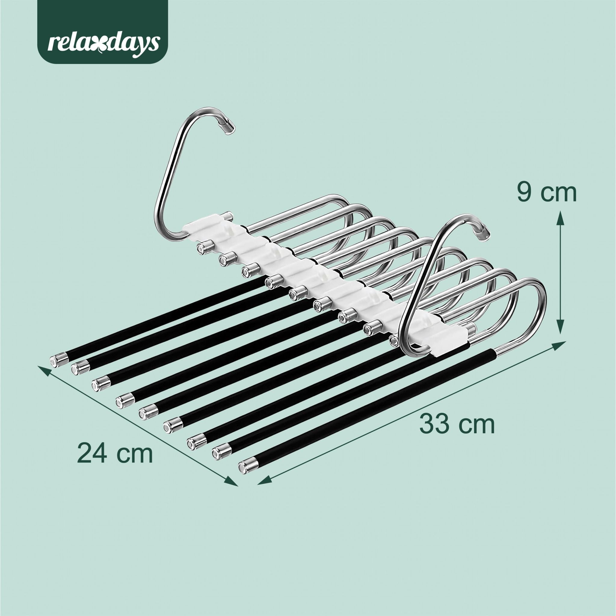 Mehrfach Hosenbügel 2er-Set Schwarz-Silber von Relaxdays