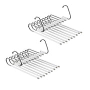 Mehrfach Hosenbügel 2er-Set Weiss-Silber von Relaxdays