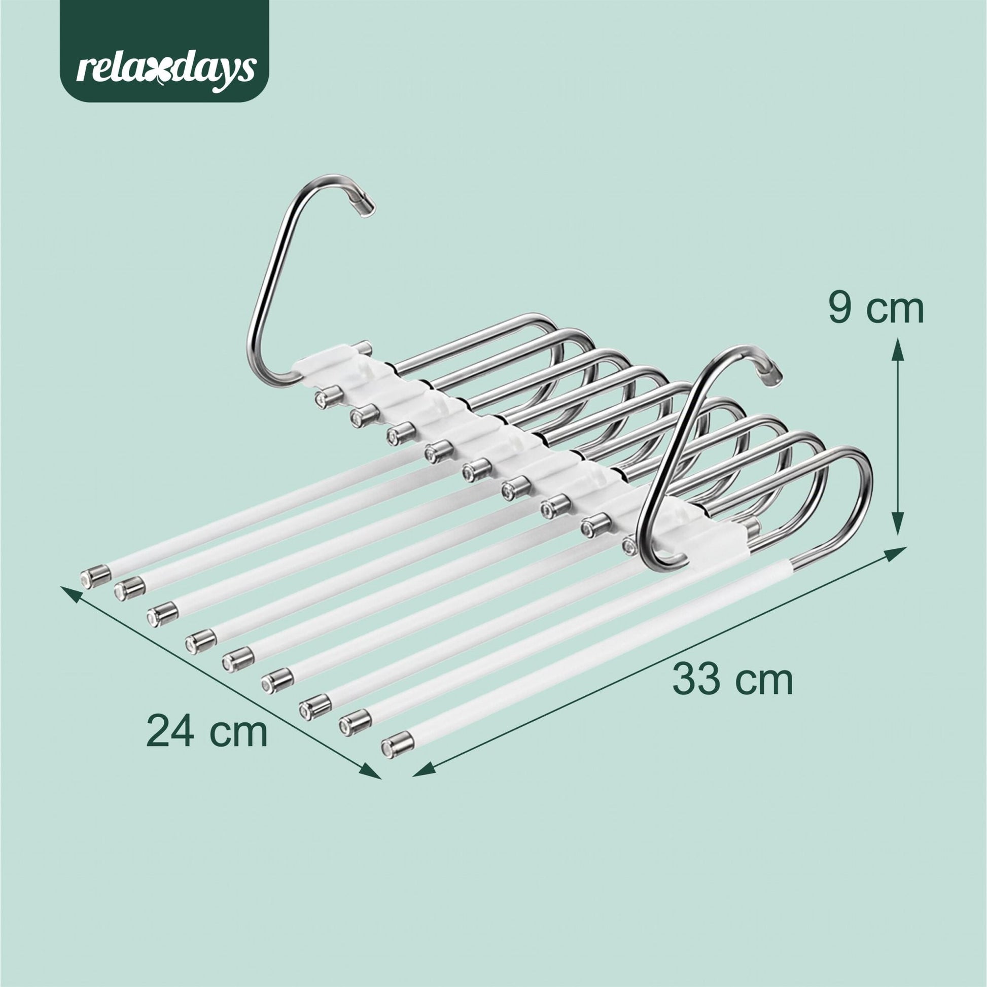 Mehrfach Hosenbügel 2er-Set Weiss-Silber von Relaxdays