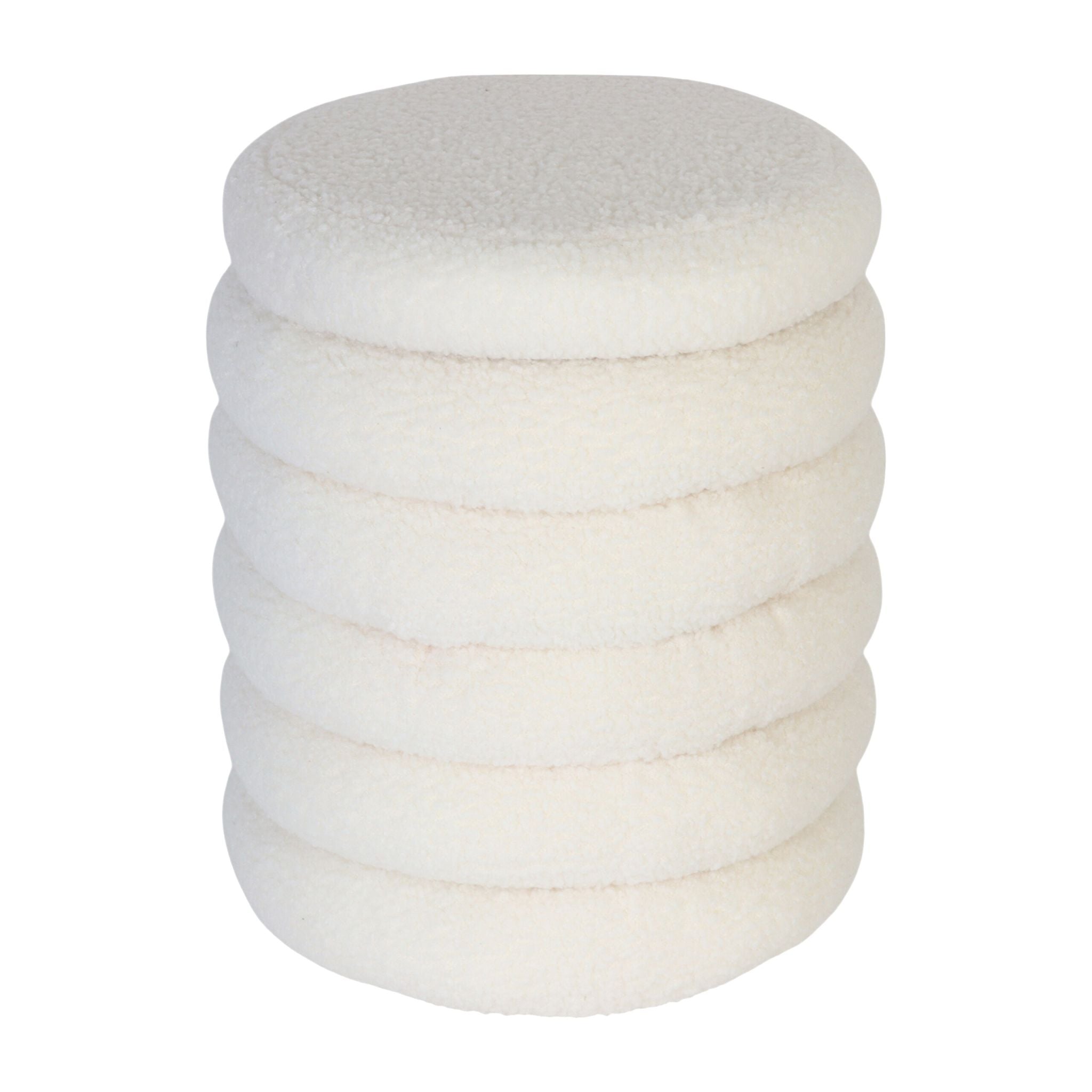 Hocker mit Stauraum Teddystoff Weiss von Relaxdays