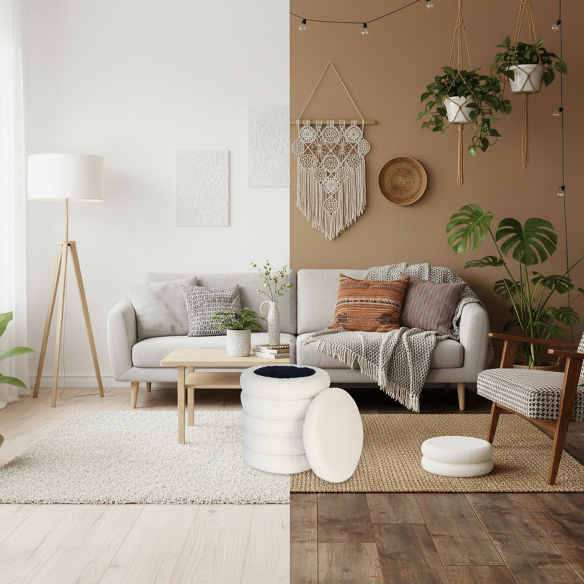 Hocker mit Stauraum Teddystoff Weiss von Relaxdays