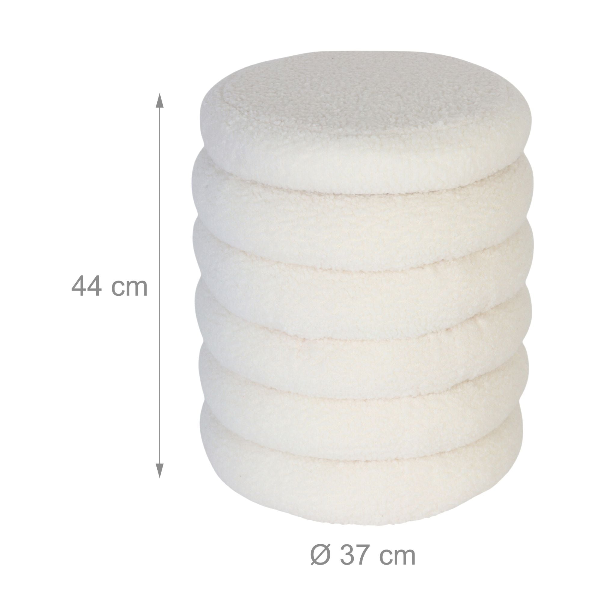 Hocker mit Stauraum Teddystoff Weiss von Relaxdays