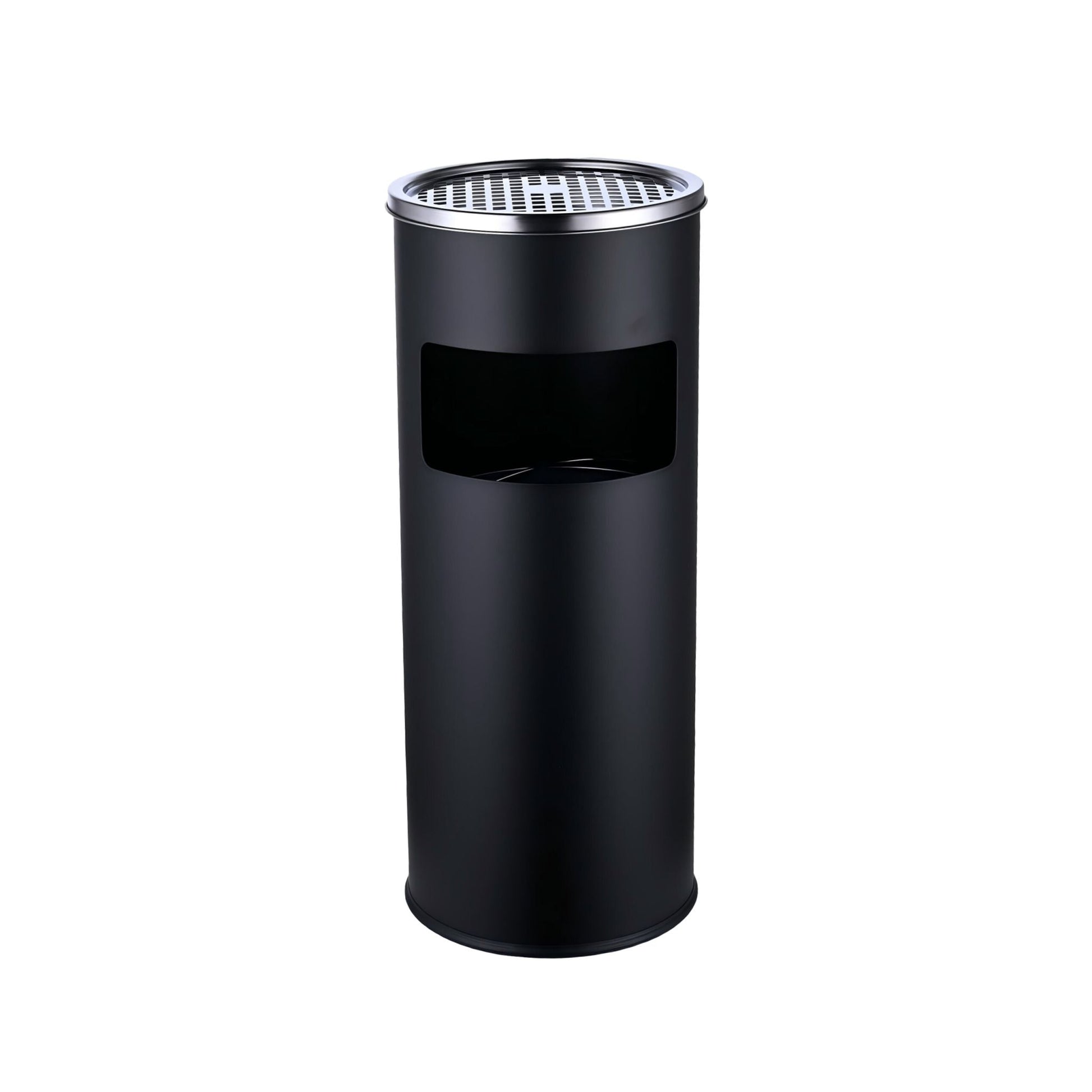 Standaschenbecher mit Inneneimer 17L Schwarz-Silber von Relaxdays