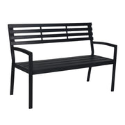Gartenbank WPC & Metall Schwarz von Relaxdays