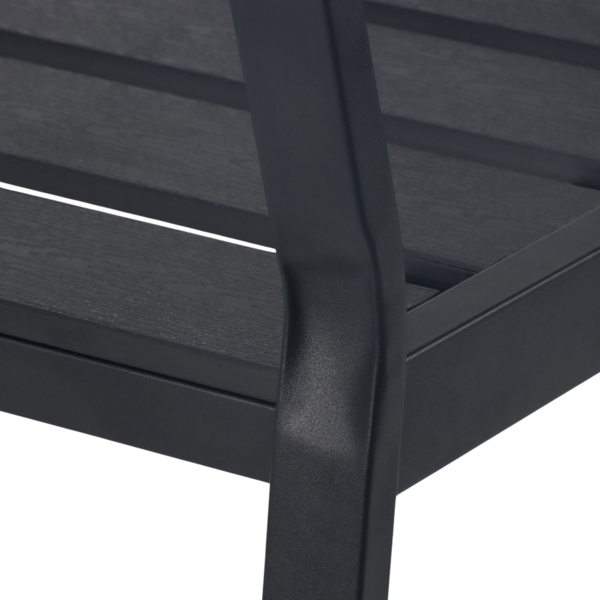 Gartenbank WPC & Metall Schwarz von Relaxdays