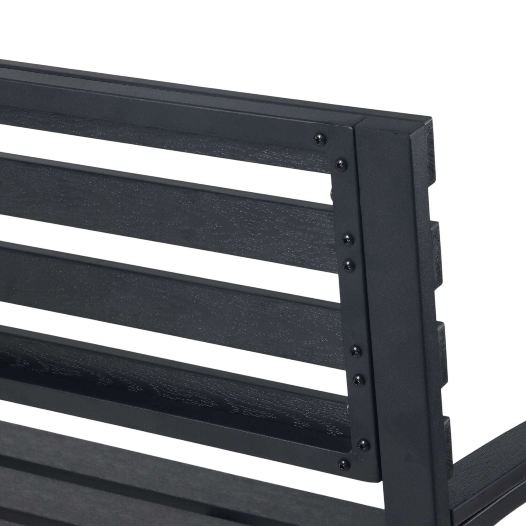 Gartenbank WPC & Metall Schwarz von Relaxdays