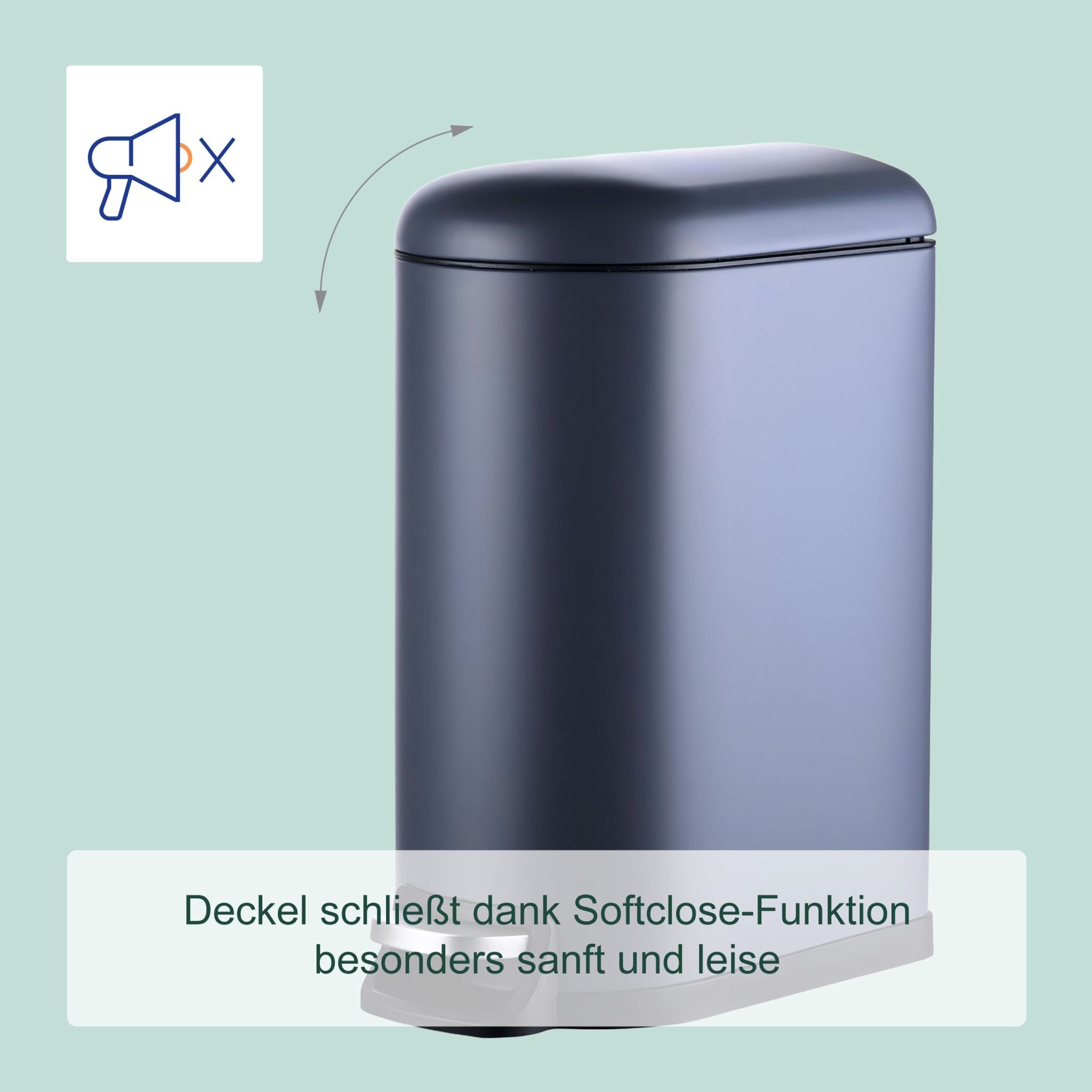 Mülleimer 10 Liter Grau von Relaxdays