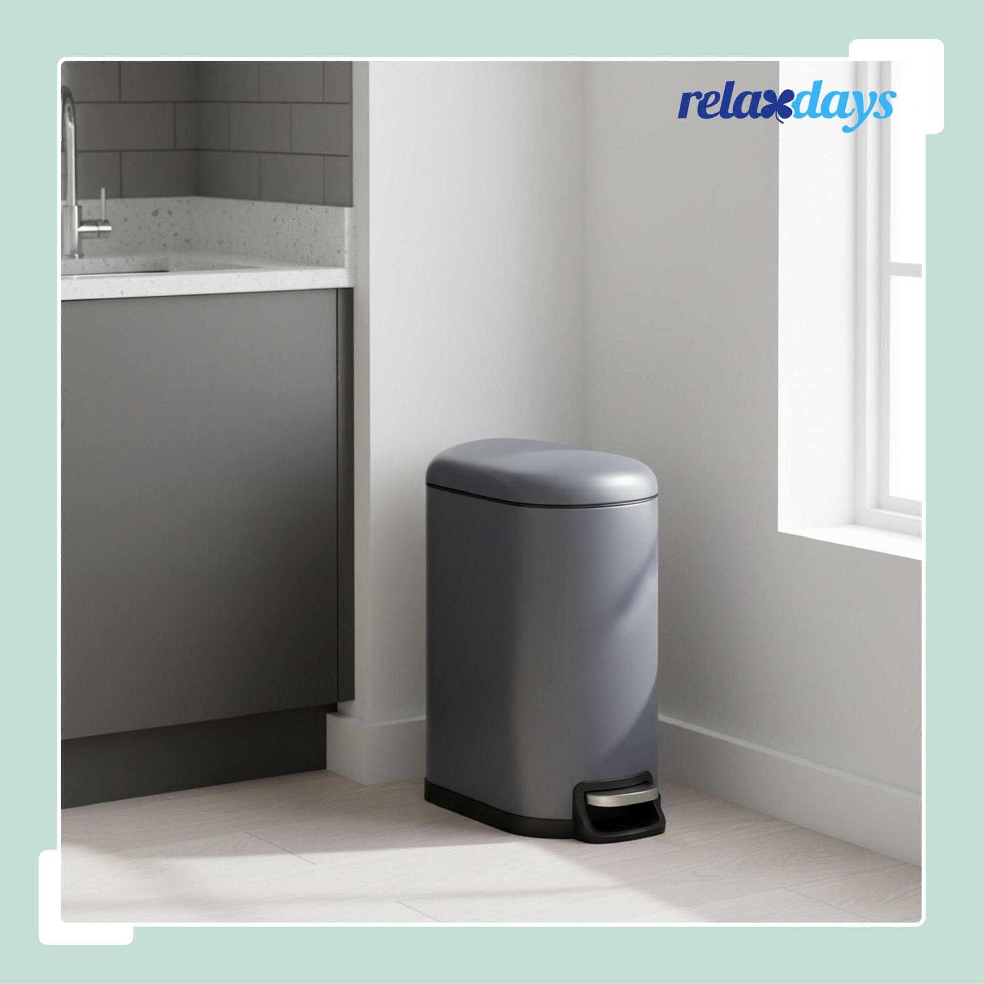 Mülleimer 10 Liter Grau von Relaxdays