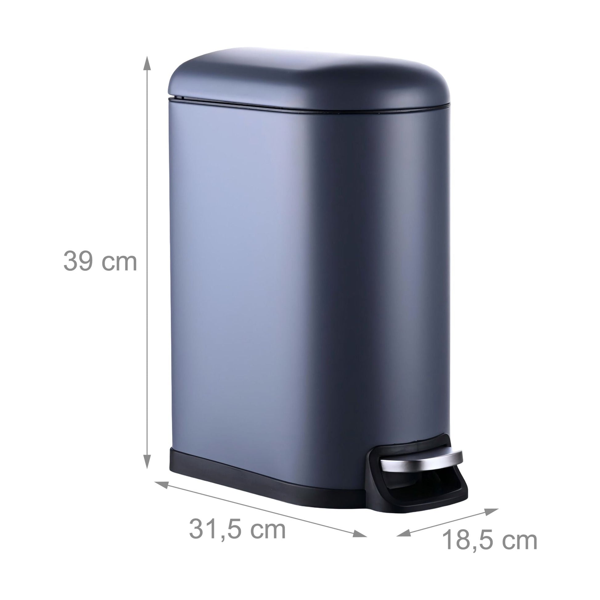 Mülleimer 10 Liter Grau von Relaxdays