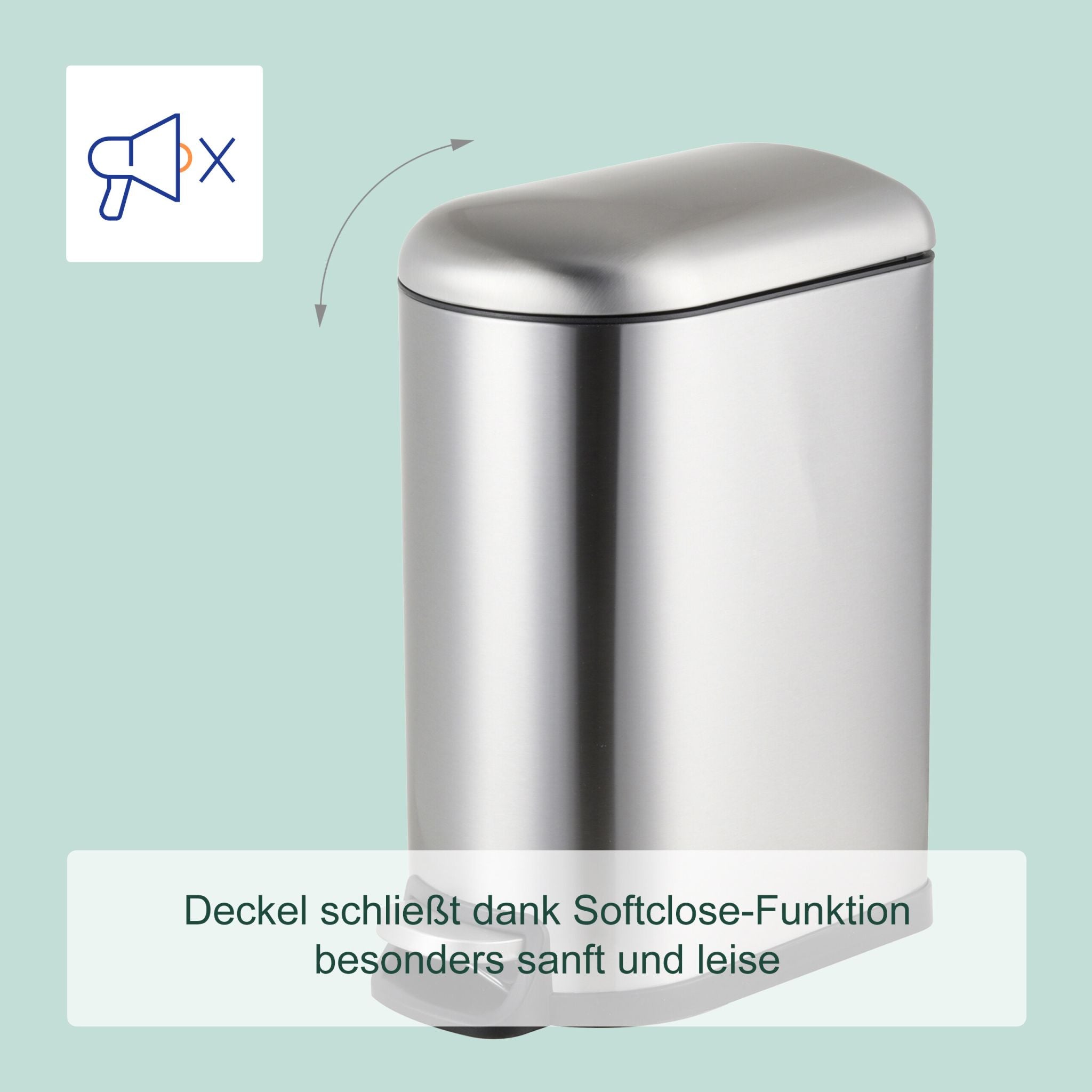 Mülleimer 10 Liter Silber von Relaxdays
