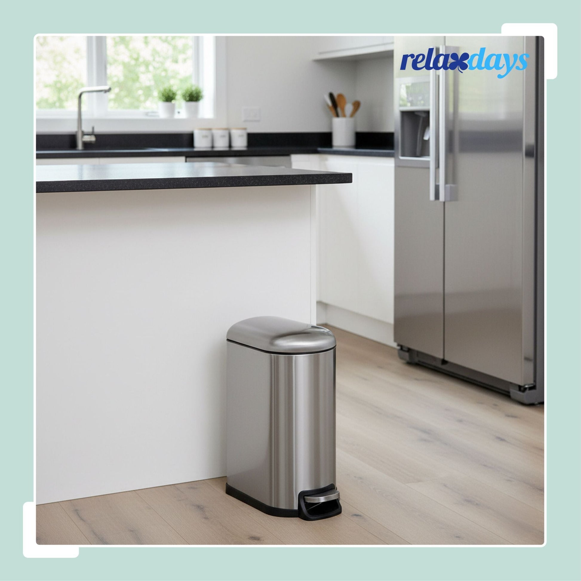Mülleimer 10 Liter Silber von Relaxdays