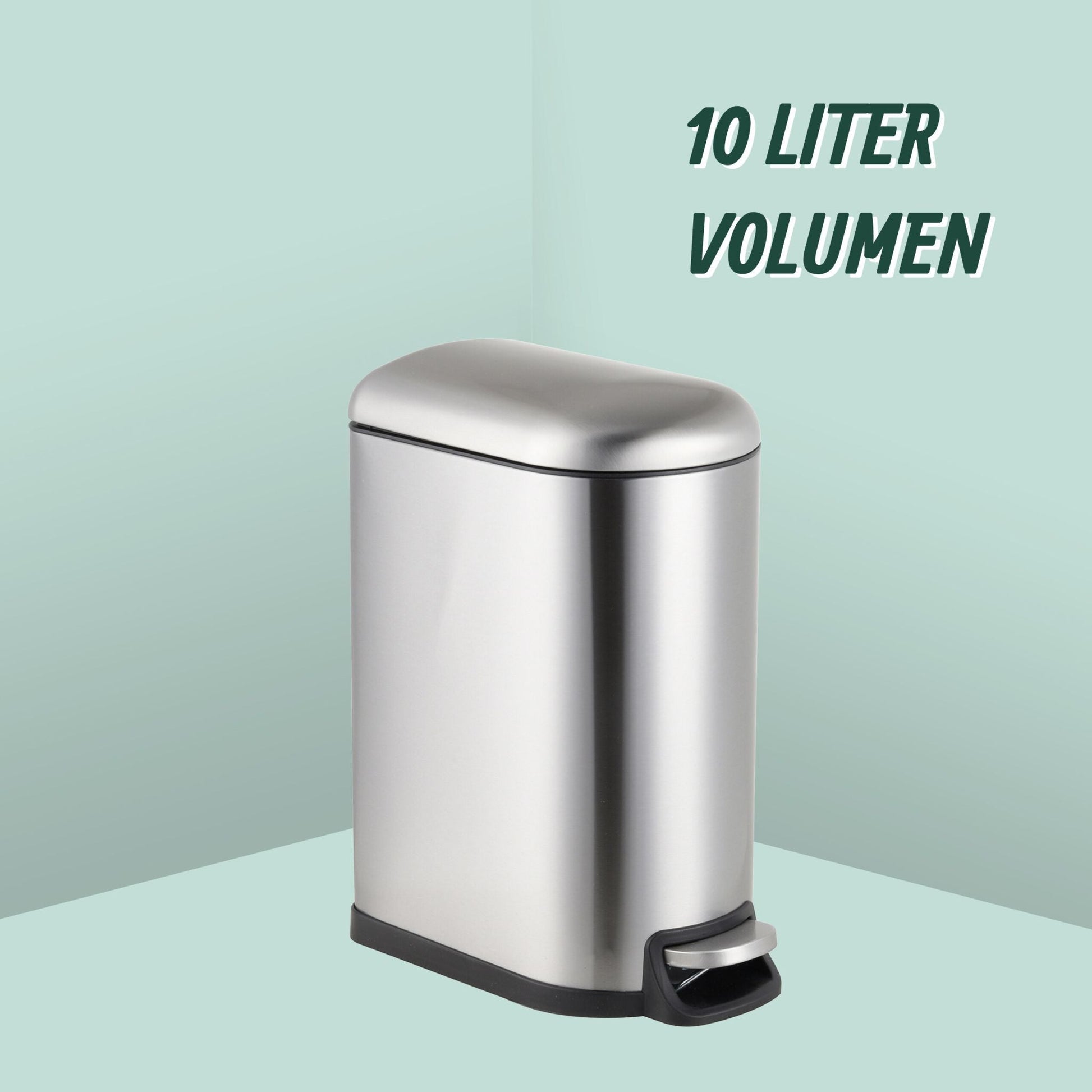 Mülleimer 10 Liter Silber von Relaxdays