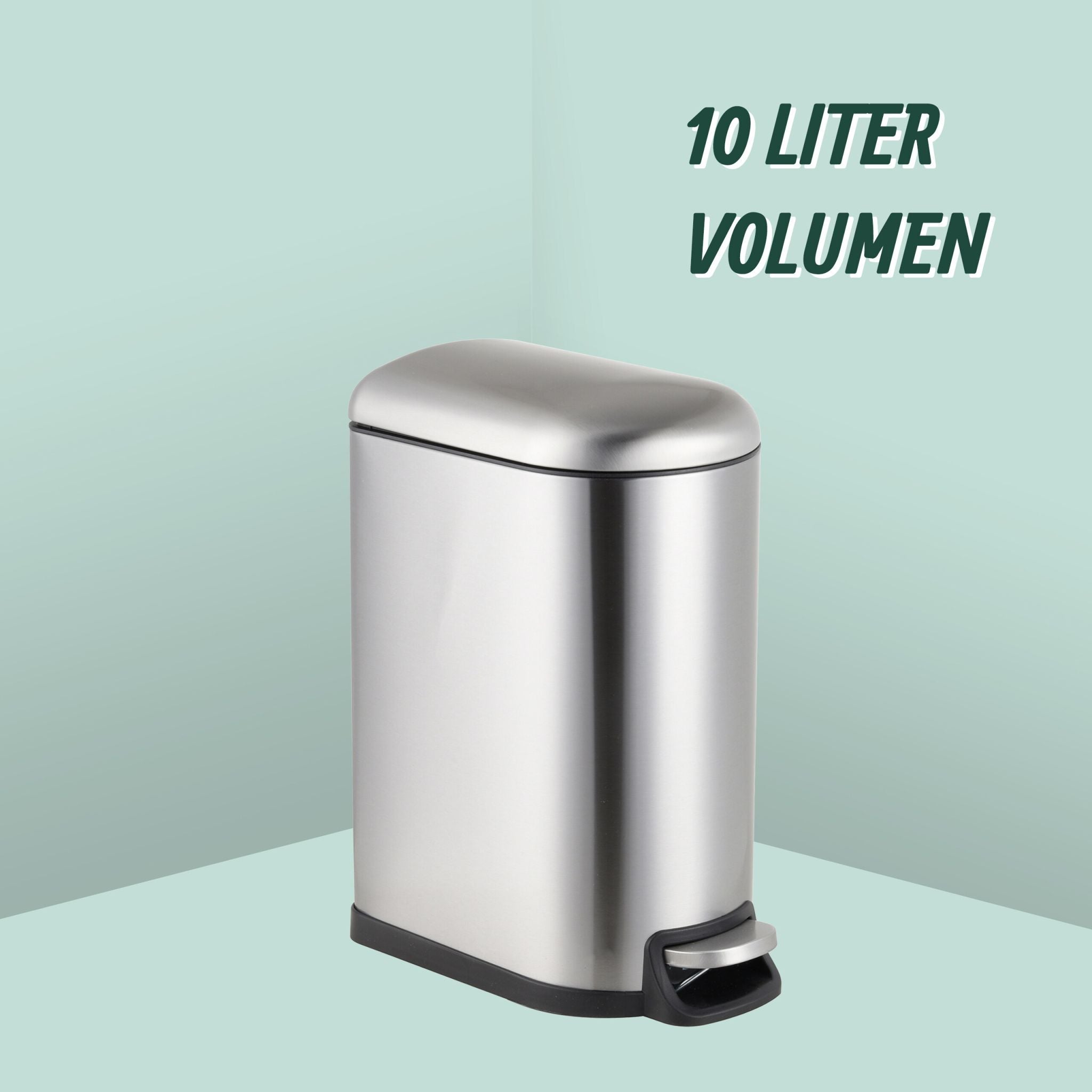 Mülleimer 10 Liter Silber von Relaxdays