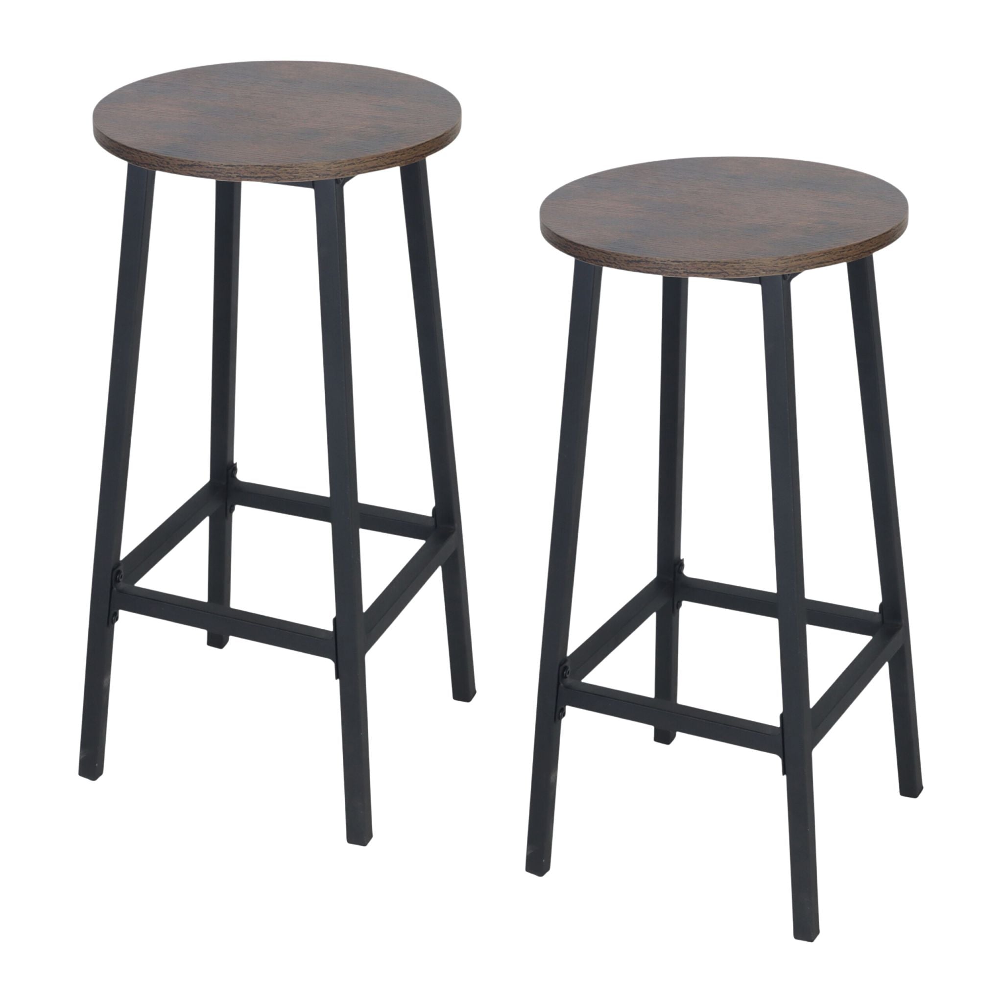 Barhocker 2er-Set Braun-Schwarz von Relaxdays