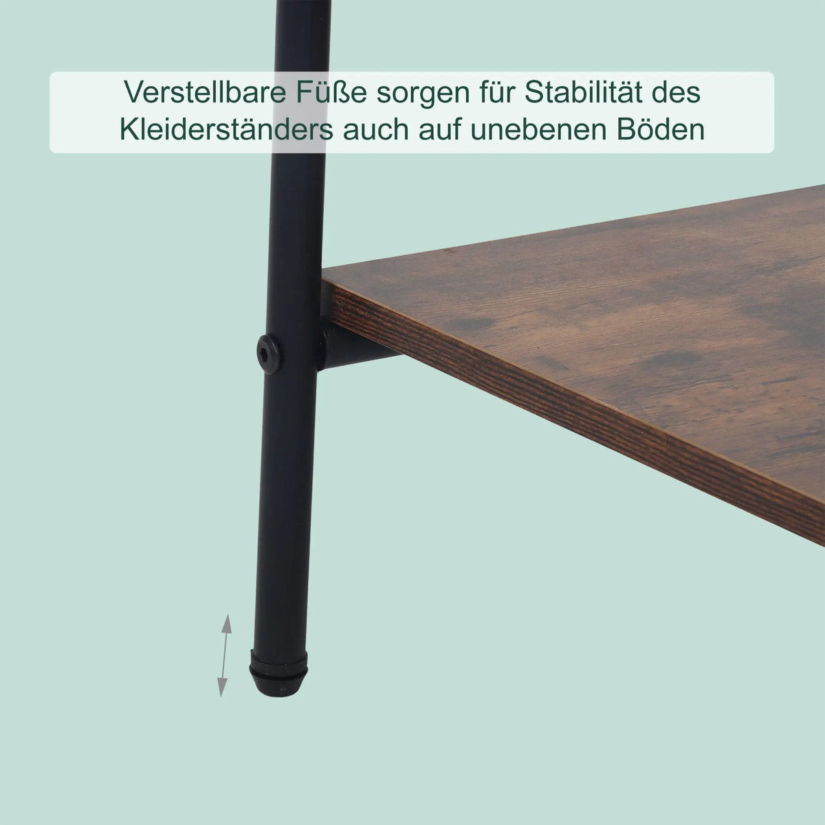 Kleiderständer mit 5 Ablagen Dunkelbraun-Schwarz von Relaxdays