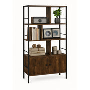 Bücherregal mit Unterschrank Dunkelbraun-Schwarz von Relaxdays