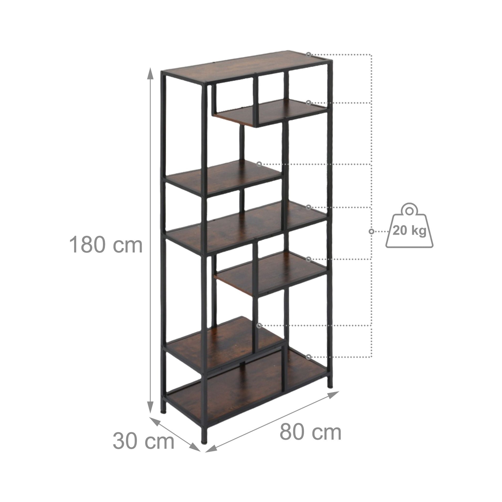 Bücherregal Industrial Braun-Schwarz von Relaxdays