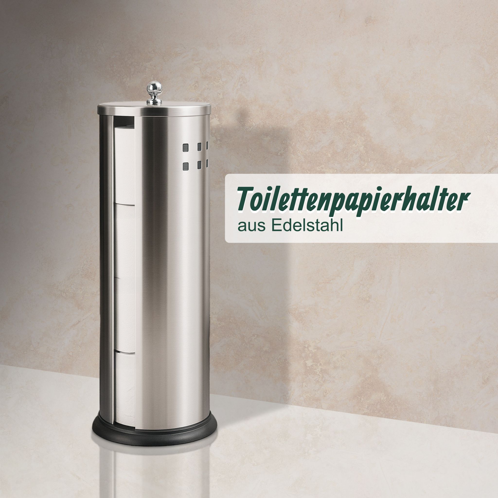 Toilettenpapier Aufbewahrung 3 Rollen Silber