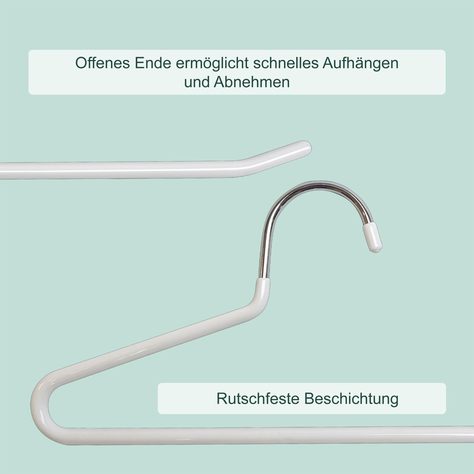 Rutschfestes Hosenbügel 20er-Set Weiss von Relaxdays