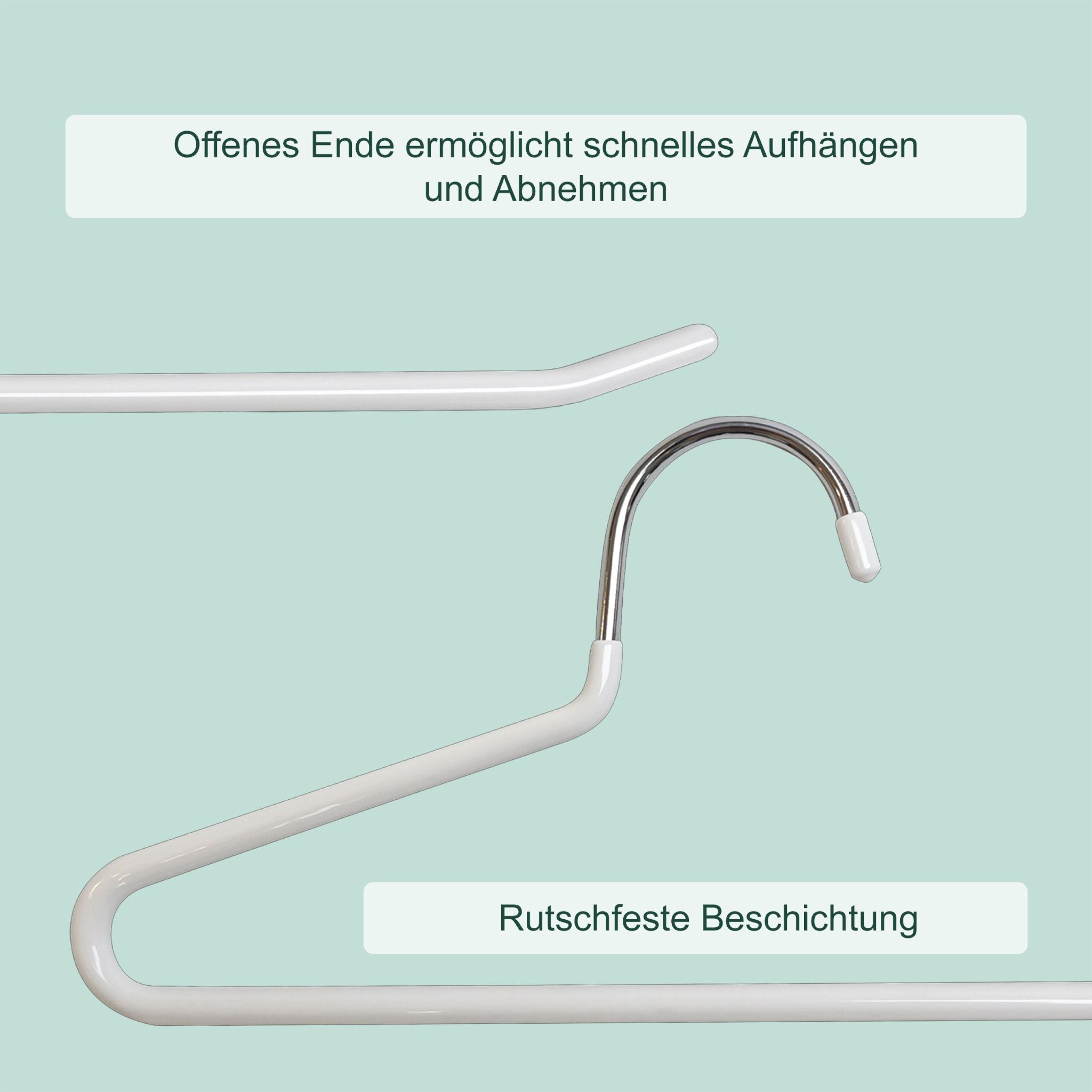 Rutschfestes Hosenbügel 20er-Set Weiss von Relaxdays