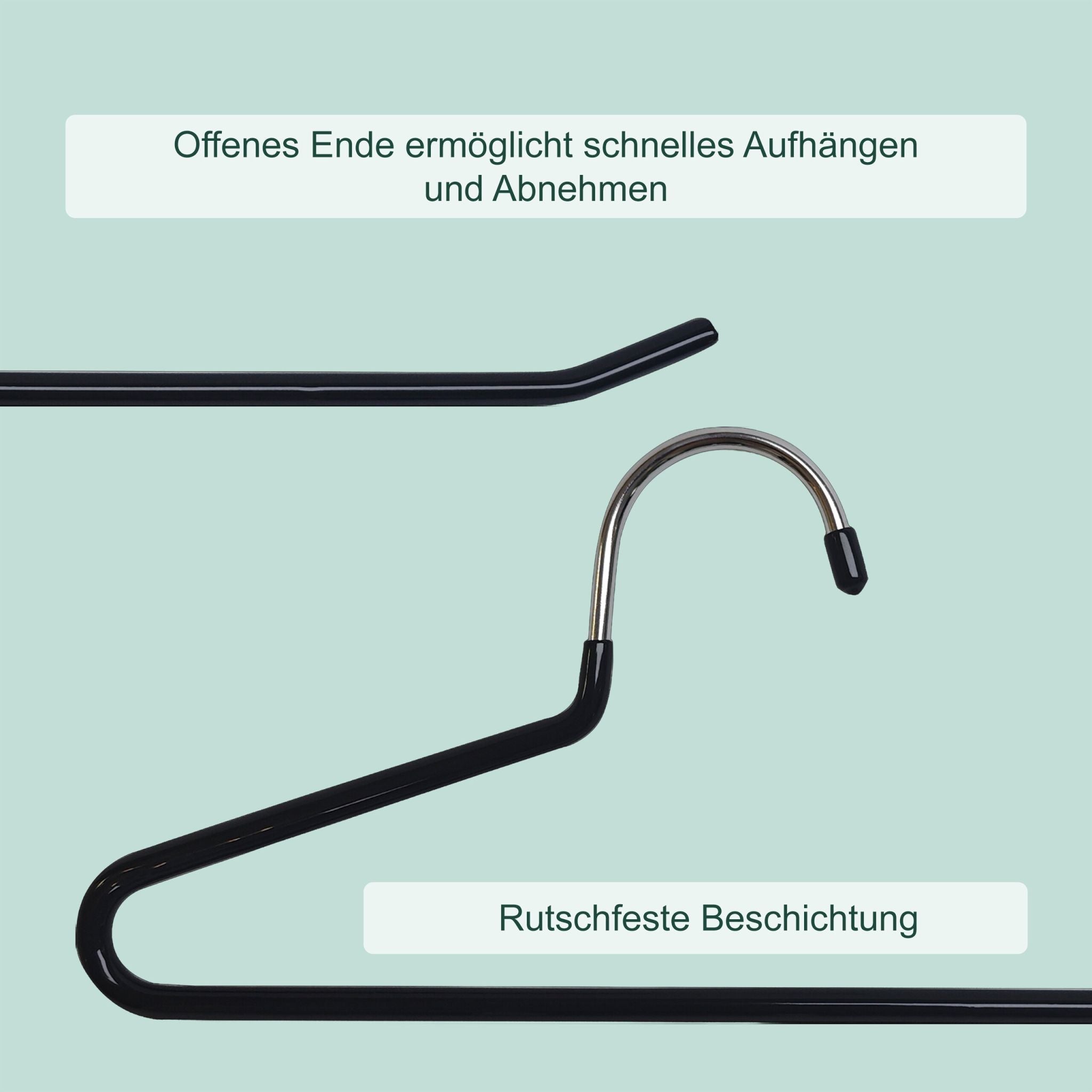 Rutschfestes Hosenbügel 20er-Set Schwarz von Relaxdays