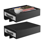Klemmbarer Nachttisch Bambus 2er-Set Schwarz-Grau von Relaxdays
