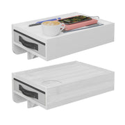 Klemmbarer Nachttisch Bambus 2er-Set Weiss-Schwarz-Grau von Relaxdays